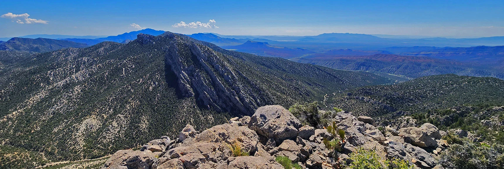 Southwestern View. Lovell Canyon Rd. Visible Below. | Red Rock Summit | Lovell Canyon & Rainbow Mountain Wilderness, Nevada