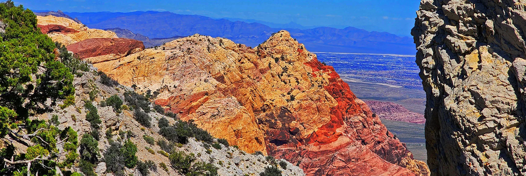 Rainbow Mt.; Las Vegas Valley Through Oak Creek Canyon | Mt Wilson to Juniper Peak | Rainbow Mountains Upper Crest Ridgeline | Rainbow Mountain Wilderness, Nevada