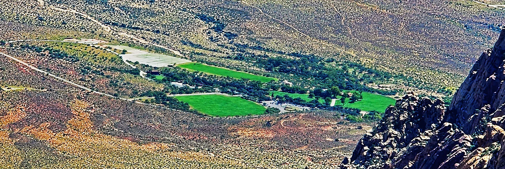 Zoom in on Spring Mountain Ranch State Park & Super Summer Theater. | Mt Wilson to Juniper Peak | Rainbow Mountains Upper Crest Ridgeline | Rainbow Mountain Wilderness, Nevada
