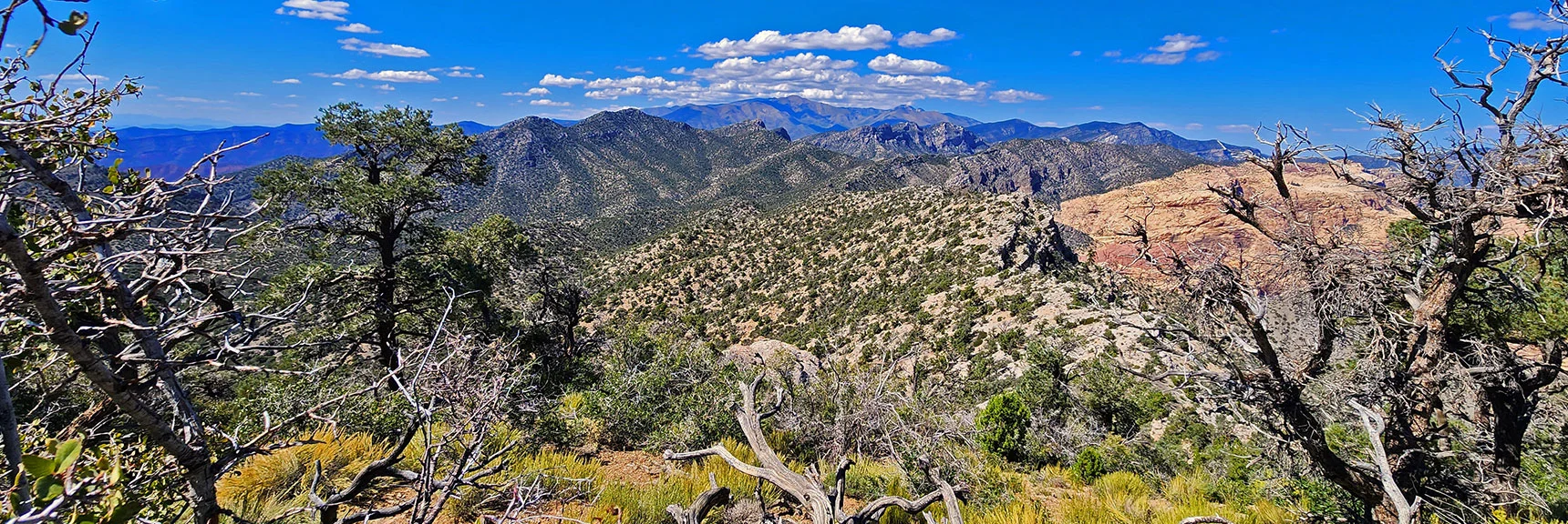 Wilson Ridgeline (left); Rainbow Mts. Ridgeline (right); Griffith Peak & Harris Mt. on Horizon. | Mt Wilson to Juniper Peak | Rainbow Mountains Upper Crest Ridgeline | Rainbow Mountain Wilderness, Nevada
