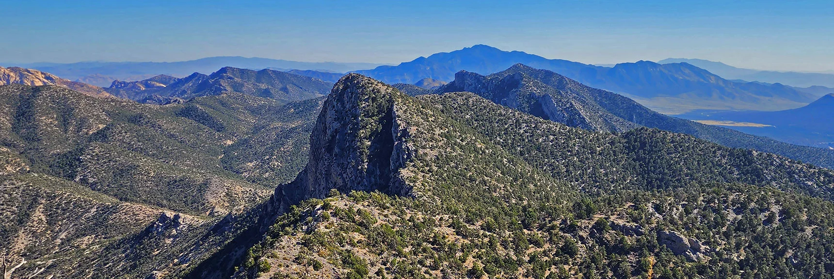 View Back to Red Rock Summit from 2nd High Point North (3ooft higher) | Red Rock Summit Loop | Wilson Ridge | Lovell Canyon, Nevada