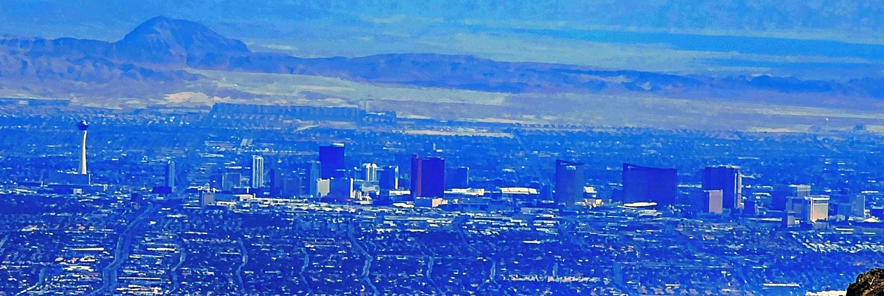 Las Vegas Strip from Red Rock Summit | Red Rock Summit Loop | Wilson Ridge | Lovell Canyon, Nevada