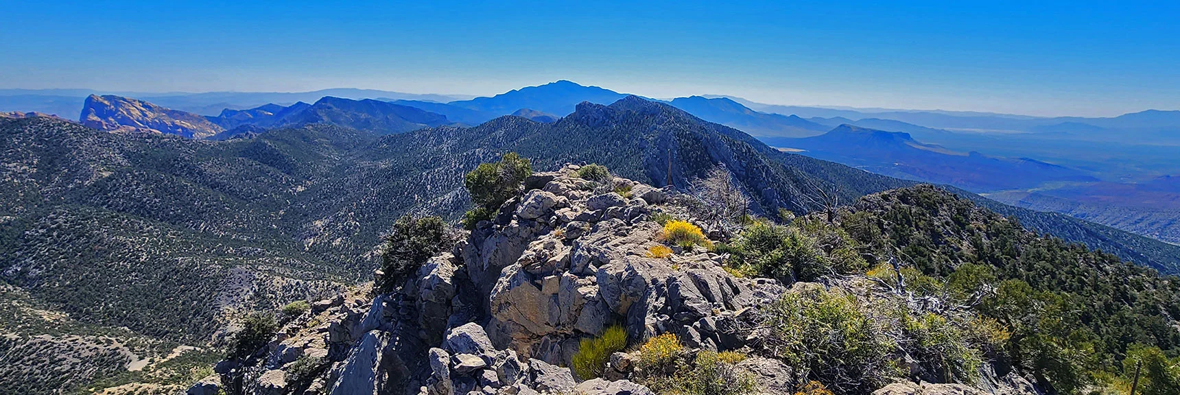 View South Along Wilson Ridgeline from Red Rock Summit. | Red Rock Summit Loop | Wilson Ridge | Lovell Canyon, Nevada
