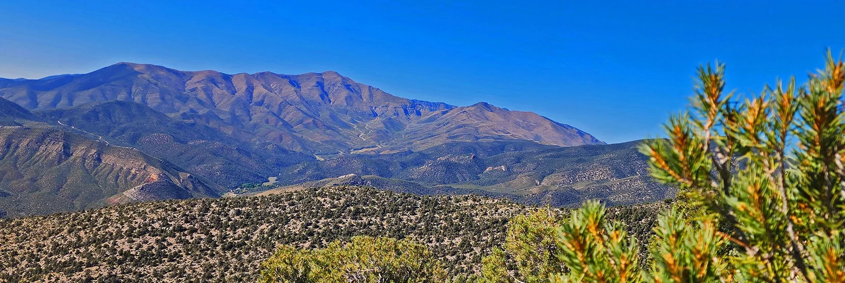 View to Upper Lovell Canyon: Sexton Ridge to Griffith Pk.; Wilson Ridge to Harris Mt. | Red Rock Summit Loop | Wilson Ridge | Lovell Canyon, Nevada