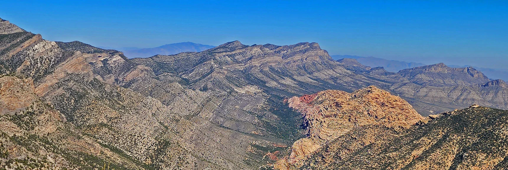 Crescent Shape of La Madre Mt. Cliff Line on North End of Red Rock Canyon. | Red Rock Summit Loop | Wilson Ridge | Lovell Canyon, Nevada