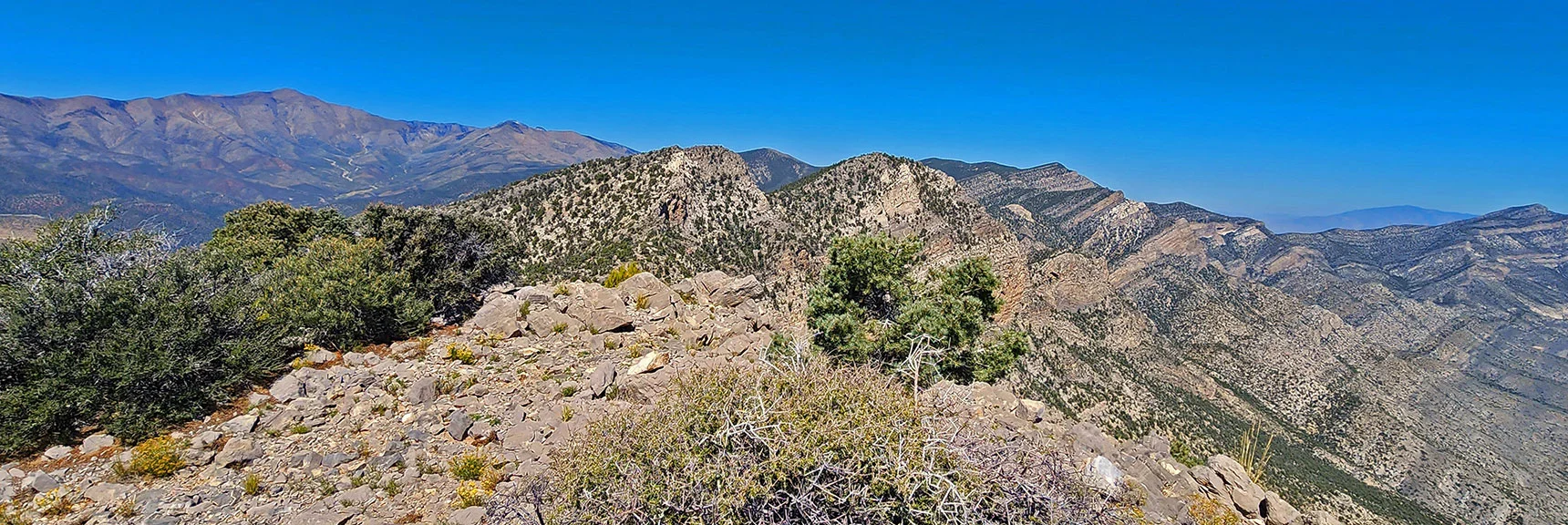 View North Along Wilson Ridgeline. La Madre Mts. to the Right. | Red Rock Summit Loop | Wilson Ridge | Lovell Canyon, Nevada
