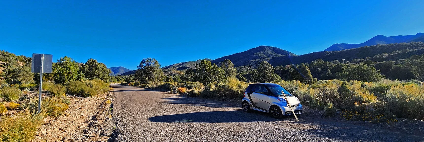 Parked at Lovell Canyon & Rocky Gap. Approach Ridge Upper Right. | Mini Matterhorn Pinnacle | Wilson Ridge | Lovell Canyon, Nevada
