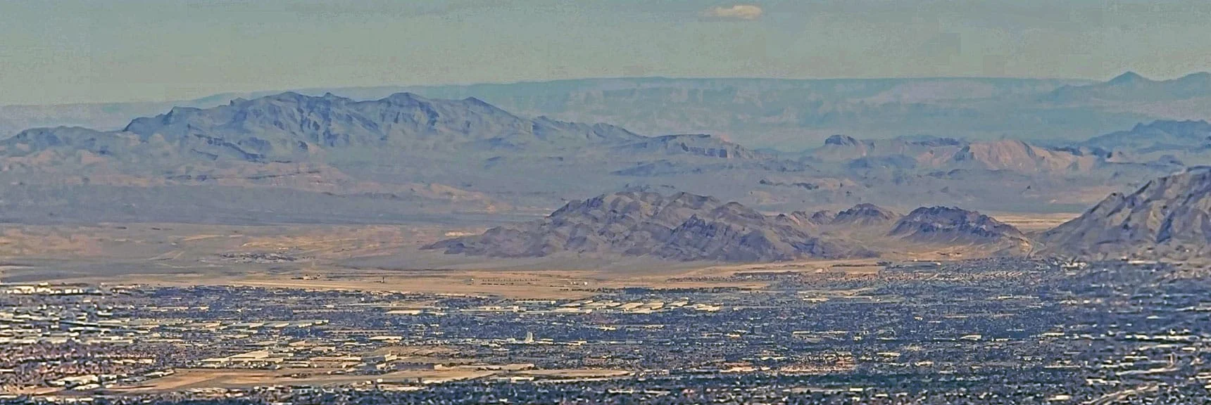 Muddy Mts. (left); Sunrise Mt. (center) Across Las Vegas Valley. | Mini Matterhorn Pinnacle | Wilson Ridge | Lovell Canyon, Nevada