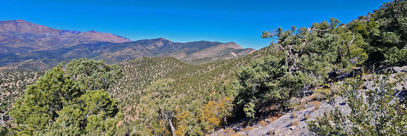 Wilson Ridgeline Stretching North. Drop-offs to Right & Left Becoming Steeper. | Mini Matterhorn Pinnacle | Wilson Ridge | Lovell Canyon, Nevada