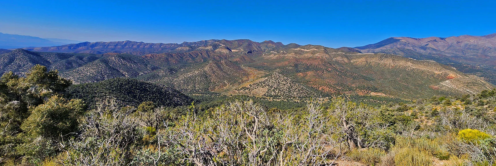 View West Across Lovell Canyon from an Early High Point on Ascent Ridge. | Mini Matterhorn Pinnacle North Twin | Wilson Ridge | Lovell Canyon & Rainbow Mountains, Nevada