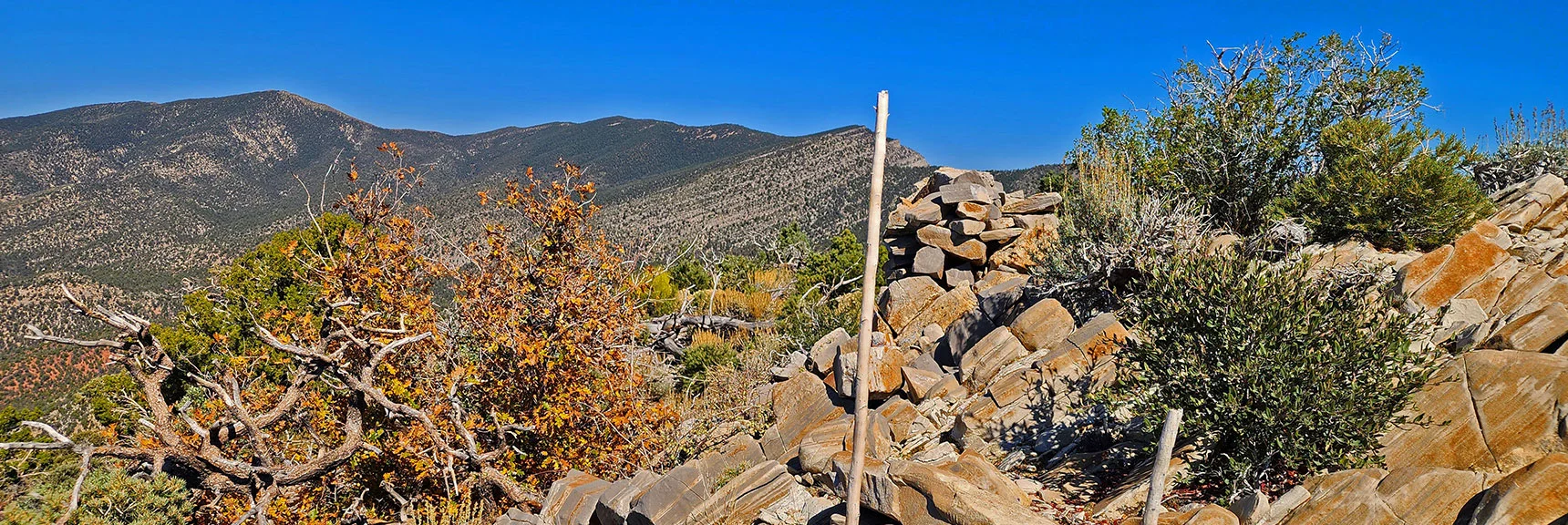 More Recent Cairn on a High Point Approaching Connection with the Wilson Ridge | Mini Matterhorn Pinnacle North Twin | Wilson Ridge | Lovell Canyon & Rainbow Mountains, Nevada