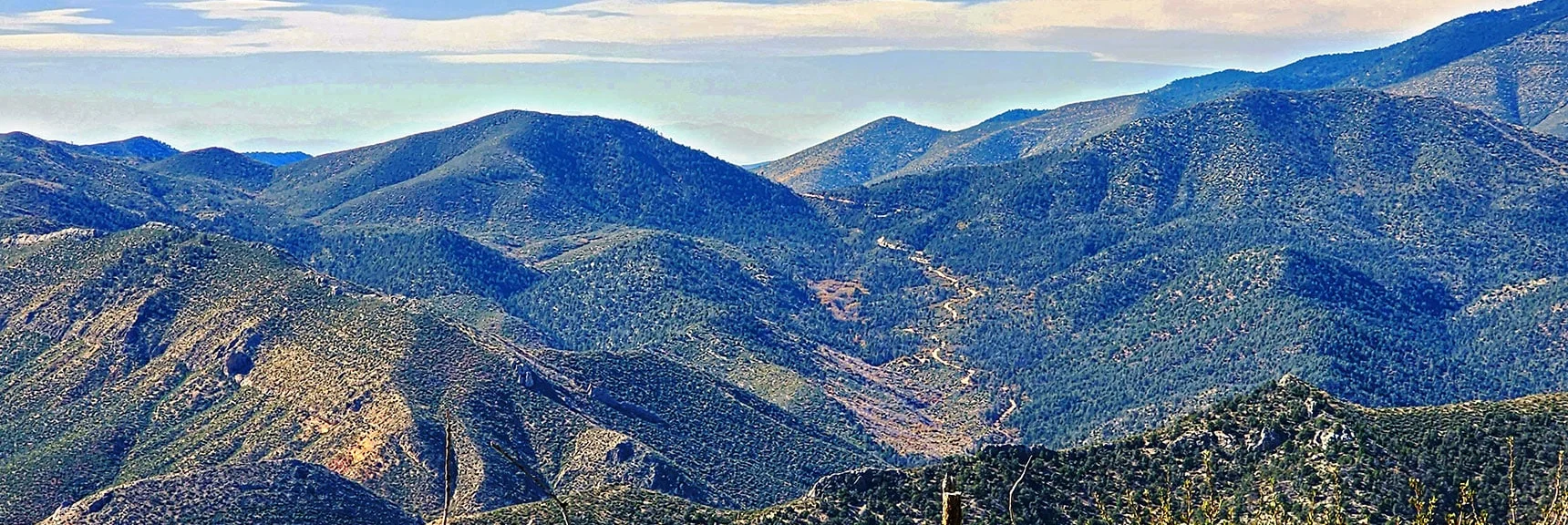 Lovell Summit Road Leading to Sexton Ridge Base and Neighboring Trout Canyon | Switchback Spring Pinnacle | Wilson Ridge | Lovell Canyon, Nevada