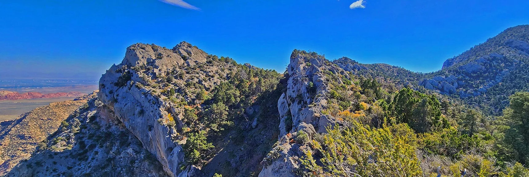 Pinnacle and Potential Descent Point Viewed from Just North | Switchback Spring Pinnacle | Wilson Ridge | Lovell Canyon, Nevada
