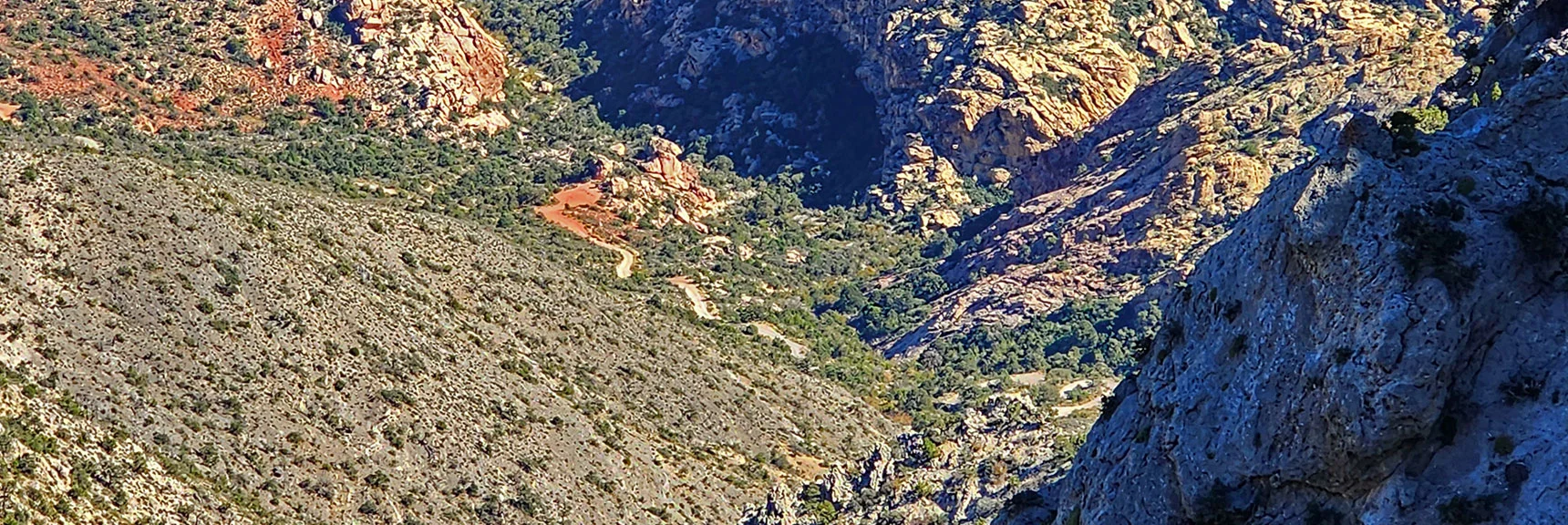 Rocky Gap Road at Base of Potential Descent Route. Cannot Recommend This Untested Route! | Switchback Spring Pinnacle | Wilson Ridge | Lovell Canyon, Nevada