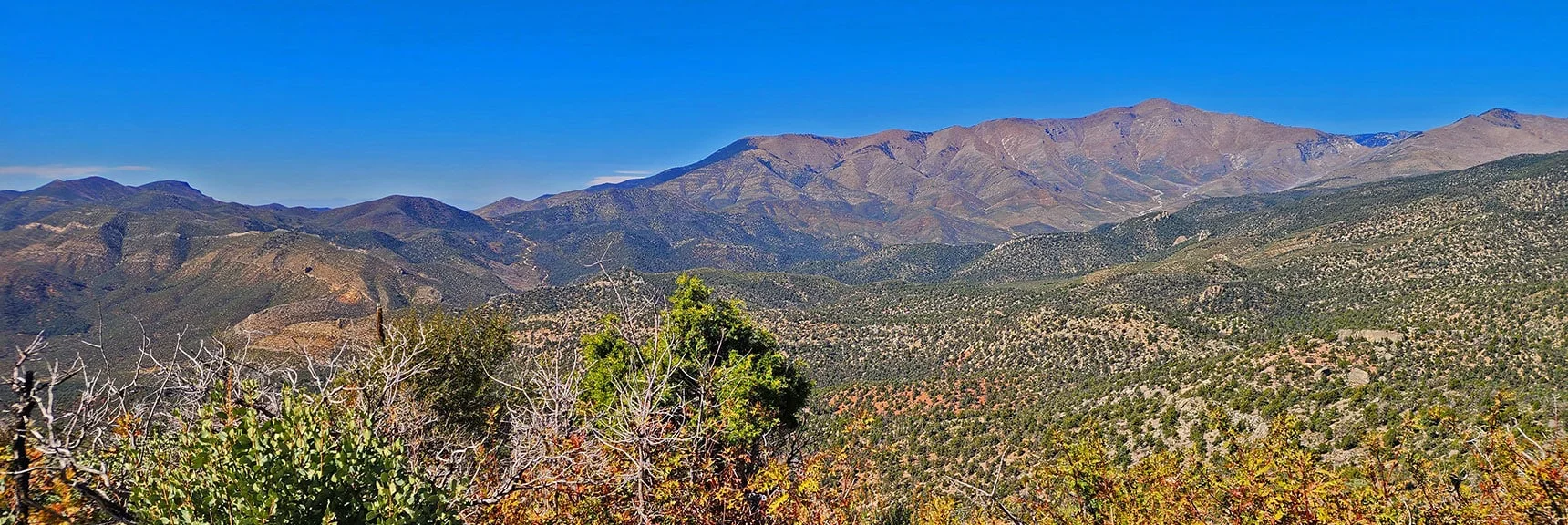 View Northwest to Sexton Ridge, Griffith Peak and Harris Mt. | Switchback Spring Pinnacle | Wilson Ridge | Lovell Canyon, Nevada