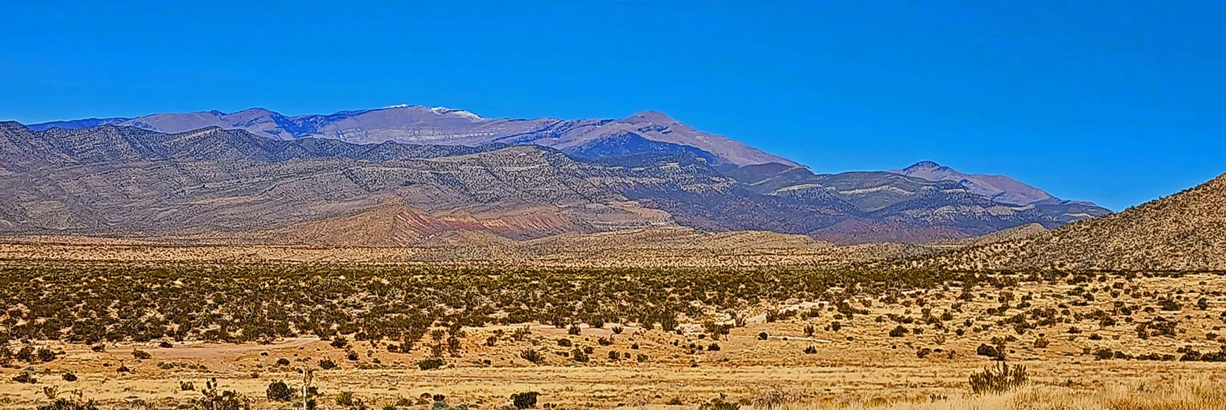 Unique View of Charleston, Griffith & Harris Peaks | Landmark Bluff | Lovell Canyon, Nevada