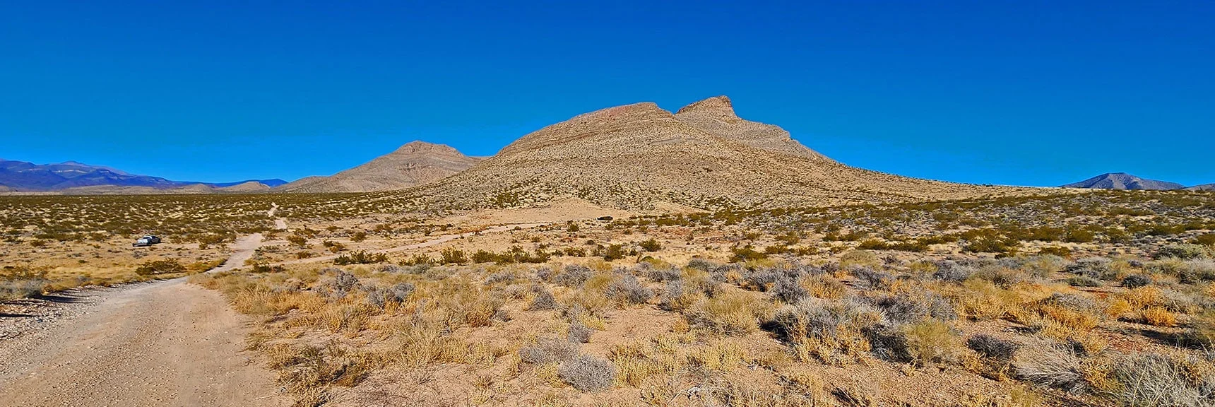 View Back North up the Westside Road. | Landmark Bluff Circuit | Lovell Canyon, Nevada