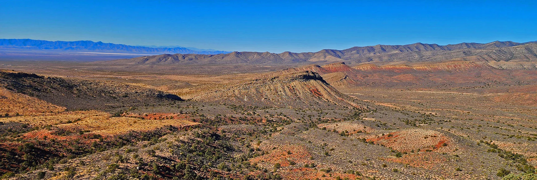 Elevated Northwest View from the Northwest Summit Approach Ridge | Landmark Bluff Circuit | Lovell Canyon, Nevada