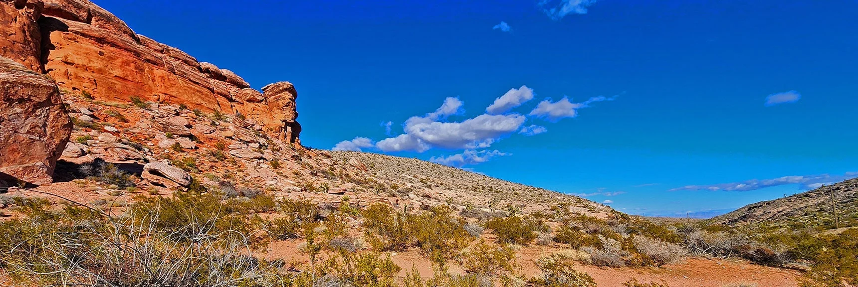 Approaching Calico Hills Lower Southwest Corner. Will Catch Red Springs Ridge Trail Around Southern Base of Hills | Lower Calico Hills Loop | Calico Basin & Red Rock Canyon, Nevada