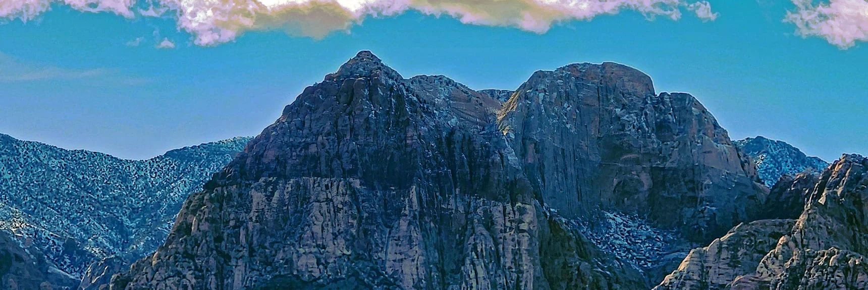 Rainbow Mountain. Juniper Canyon to Right, Oak Creek Canyon to Left | Lower Calico Hills Loop | Calico Basin & Red Rock Canyon, Nevada