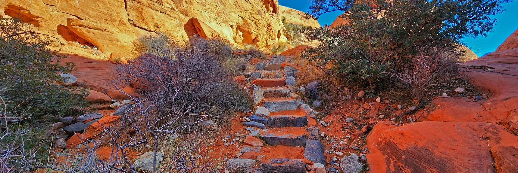 Now Ascending Toward a Spectacular View of Red Rock Canyon & Rainbow Mountains | Lower Calico Hills Loop | Calico Basin & Red Rock Canyon, Nevada