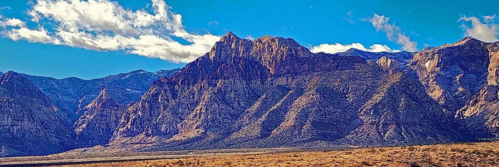 Bridge Mountain. Ice Box Canyon to Right, Pine Creek Canyon to Left. | Lower Calico Hills Loop | Calico Basin & Red Rock Canyon, Nevada
