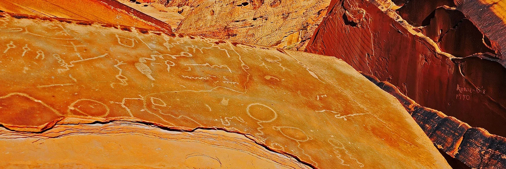 South Side of Petroglyph Boulder | 3 Basin Circuit | Calico Basin, Brownstone Basin, Red Rock Canyon, Nevada