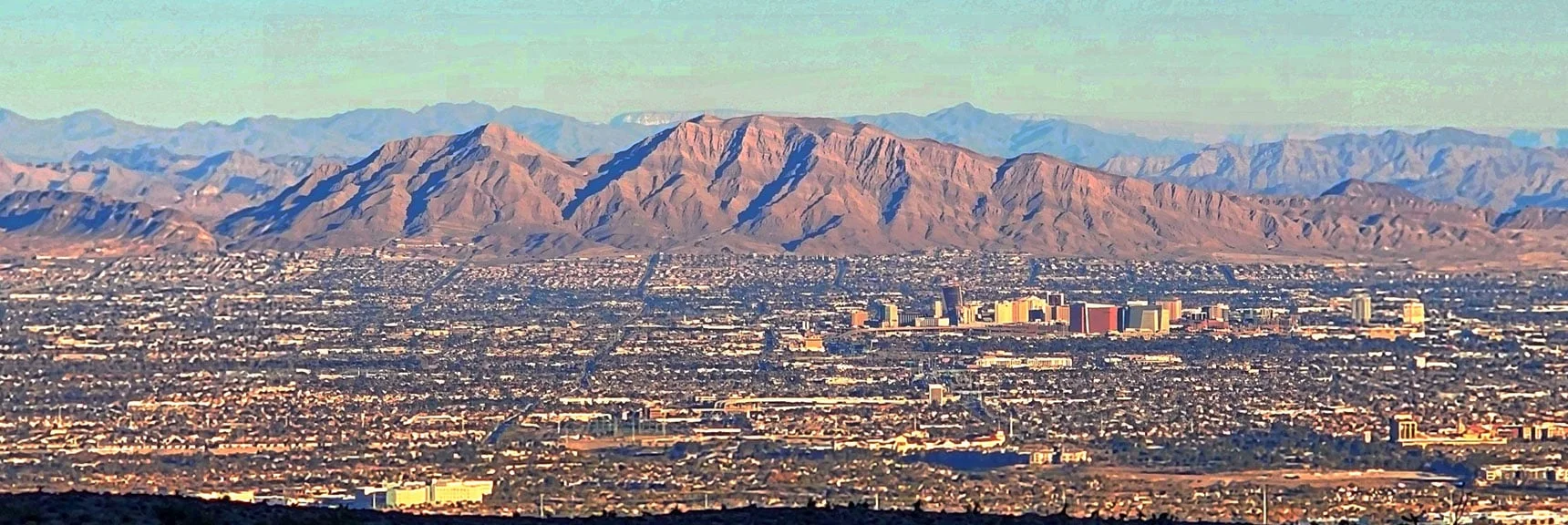 World Market Center Area. Frenchman Mt. Background. | 3 Basin Circuit | Calico Basin, Brownstone Basin, Red Rock Canyon, Nevada