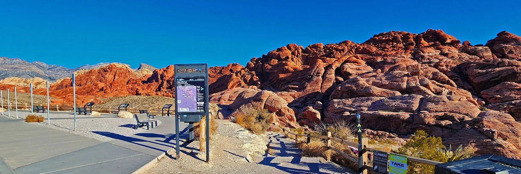 Soon Arrive at Calico Hills 1 Viewpoint on Scenic Drive. Descend to Wash. | 3 Basin Circuit | Calico Basin, Brownstone Basin, Red Rock Canyon, Nevada
