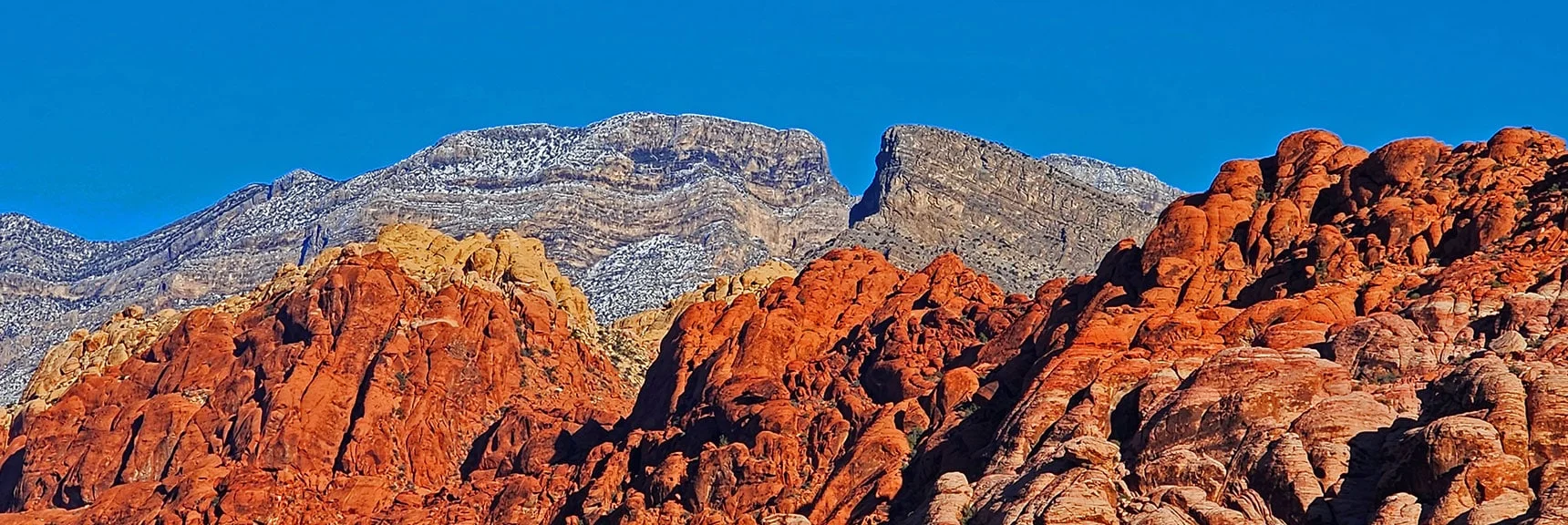 Turtlehead Peak and La Madre Mts. Ridgeline Ahead | 3 Basin Circuit | Calico Basin, Brownstone Basin, Red Rock Canyon, Nevada