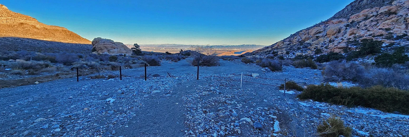 End of Brownstone Trail, Beginning of Brownstone Road. | 3 Basin Circuit | Calico Basin, Brownstone Basin, Red Rock Canyon, Nevada