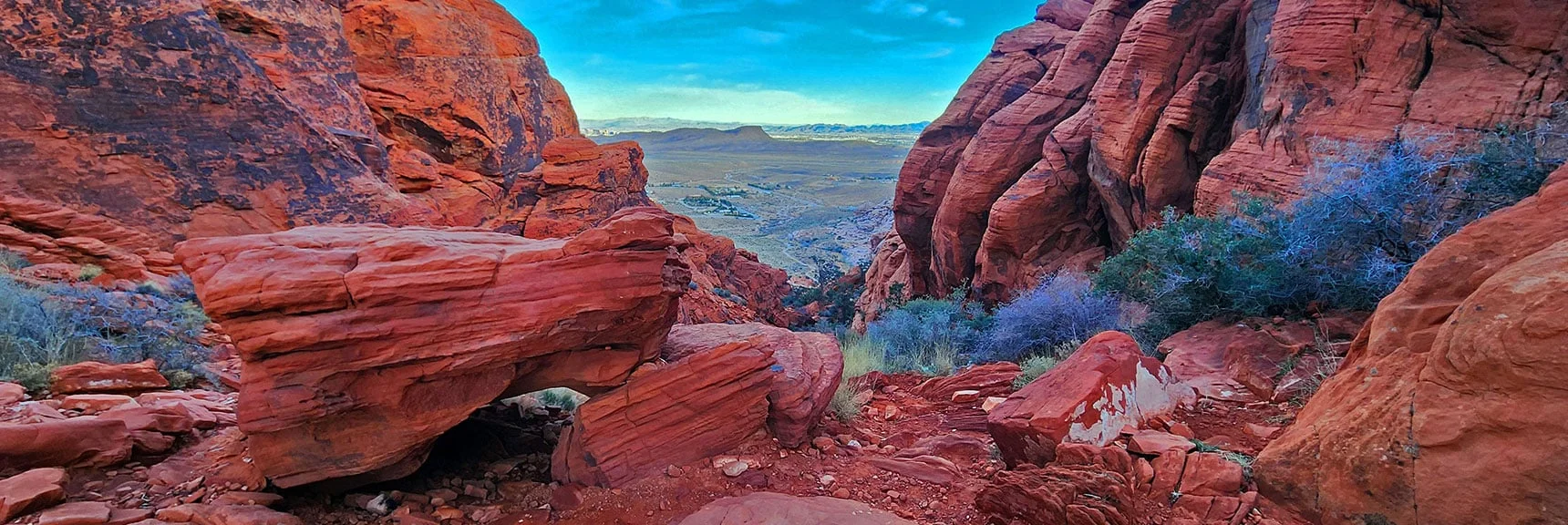 Calico Basin Comes into View at the Black Corridor Summit. | Upper Calico Hills Loop | Calico Basin and Red Rock Canyon, Nevada