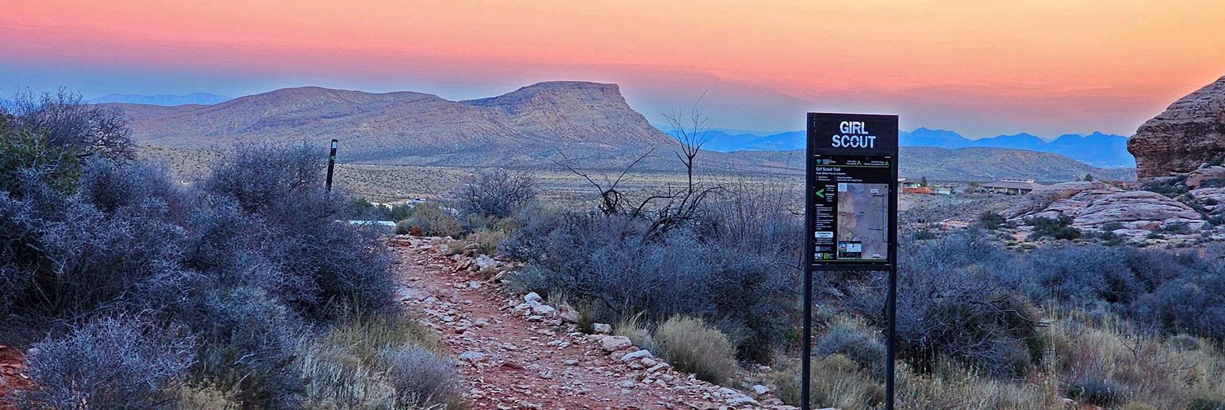 Connect with the Girl Scout Trail Here for Return to the Kraft Mt. Trailhead Parking | Upper Calico Hills Loop | Calico Basin and Red Rock Canyon, Nevada