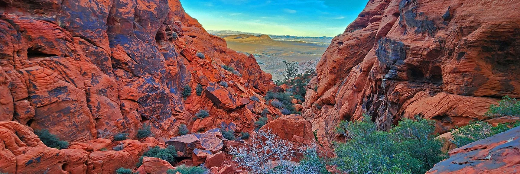 Now Descending Toward the Calico Basin | Upper Calico Hills Loop | Calico Basin and Red Rock Canyon, Nevada