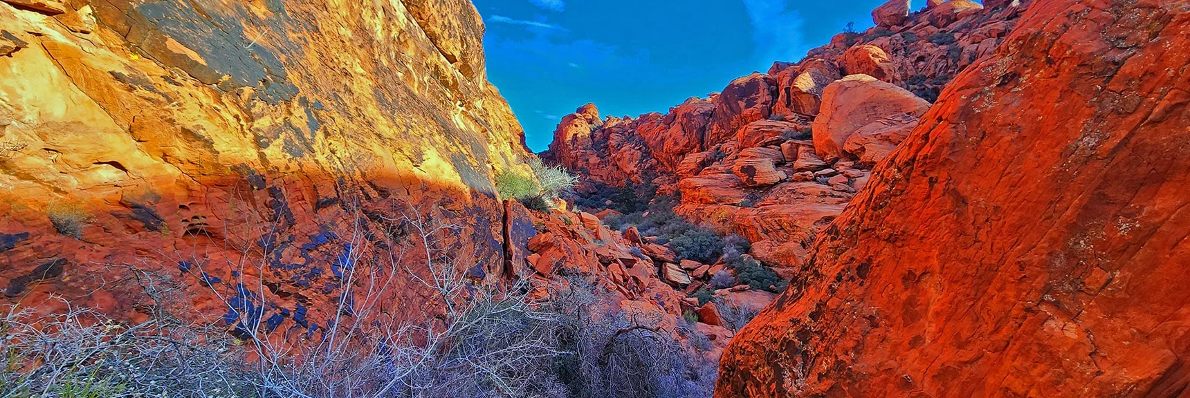 Arrival at the Western Opening of the Black Corridor, Passage to Calico Basin | Upper Calico Hills Loop | Calico Basin and Red Rock Canyon, Nevada