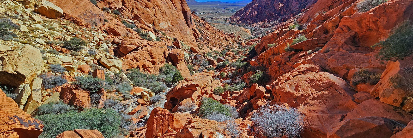 Soon Will Need to Descend to Boulders Below | Pink Goblin Loop | Calico Basin, Nevada