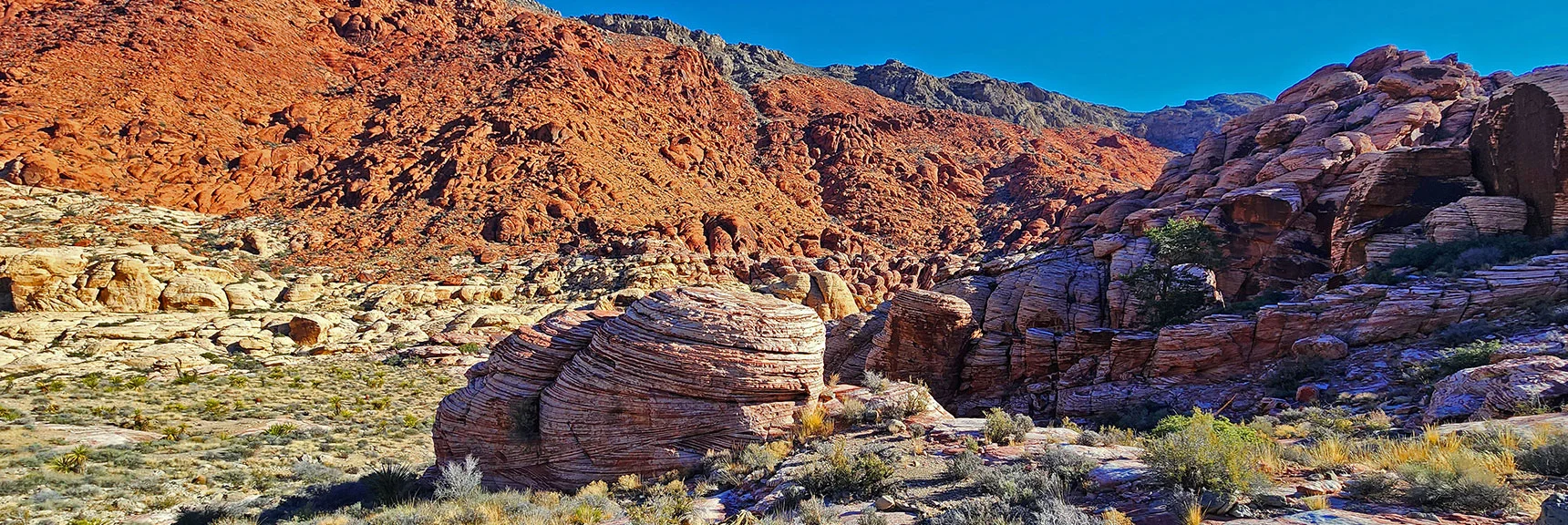 Larger View Toward Gateway Canyon and Brownstone Ridge | Pink Goblin Loop | Calico Basin, Nevada