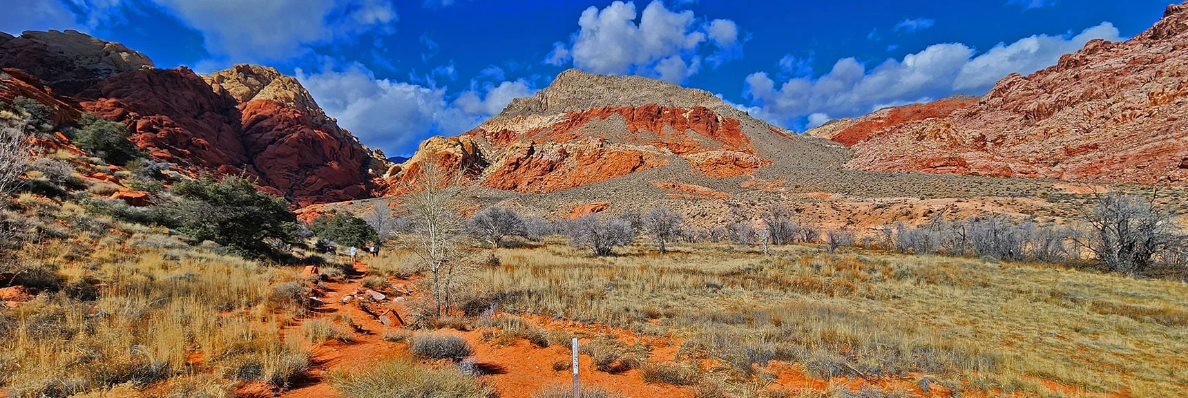 Descend to Ash Spring. Pink Goblin Loop Circles New Peak Between Pink Goblin Pass and Ash Canyon. | Calico Basin Daily Workout Trails | Calico Basin, Nevada