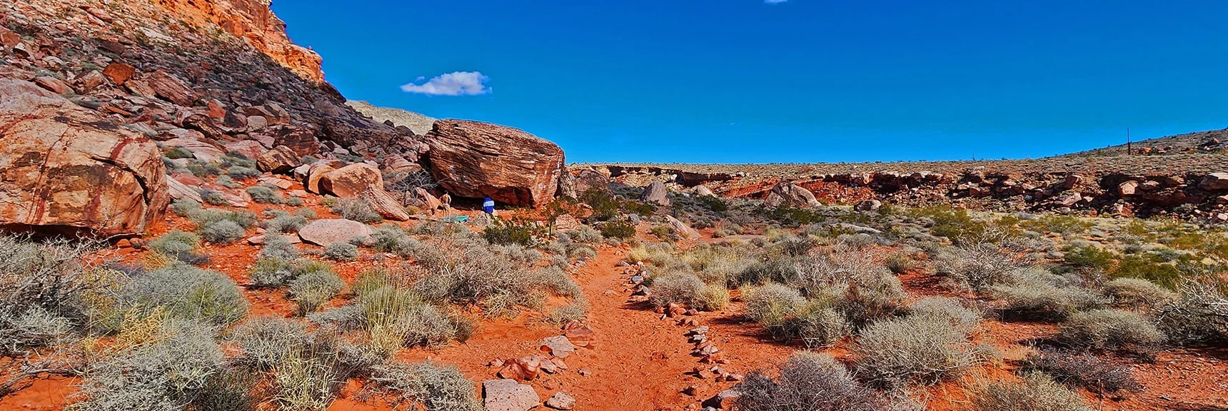 Right Turn Skirts the Southern Base of Kraft Mt., as Part of Kraft Mt. Loop | Calico Basin Daily Workout Trails | Calico Basin, Nevada