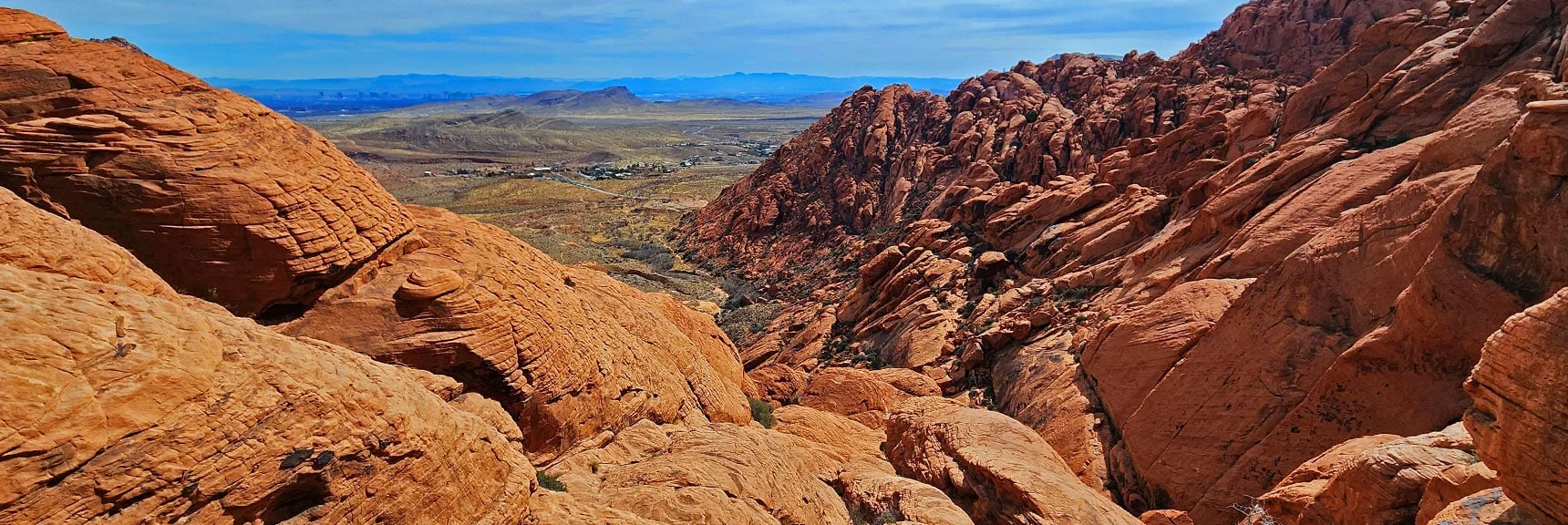 View Down to Ash Spring, Calico Basin and Beyond is Every Expanding. Look Back Often. | Red Cap Peak Summit | Red Rock Canyon NCA, Nevada