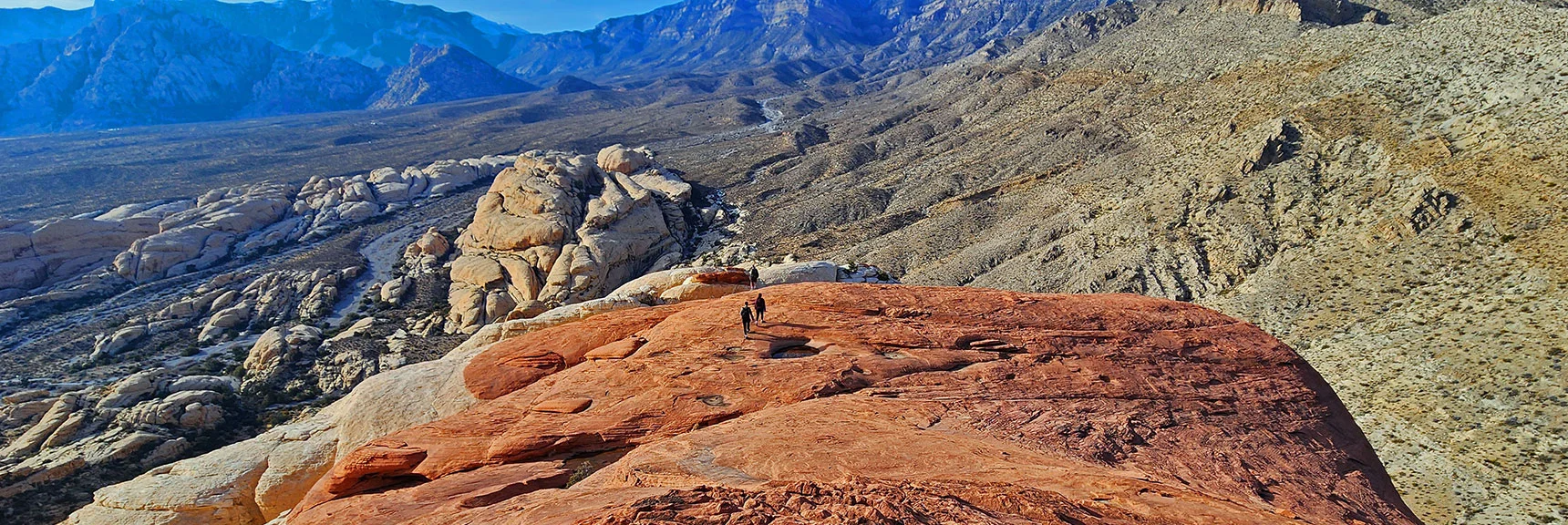 At Edge of Red Cap (Below) Will Turn Right Down Final Slot | Red Cap Peak Summit | Red Rock Canyon NCA, Nevada