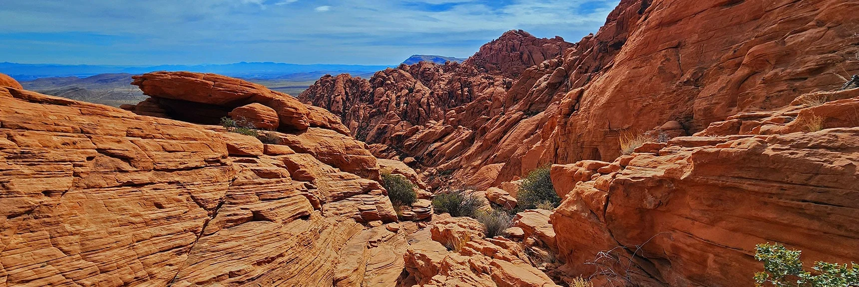 View Back Down This Brief Gradual Stretch. | Red Cap Peak Summit | Red Rock Canyon NCA, Nevada