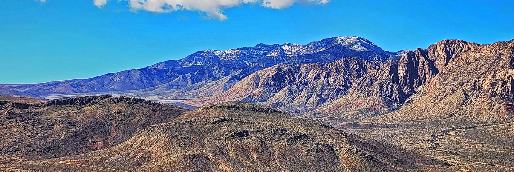 Views from First Cone Hill Above Saddle. Potosi Mt. on South End of Spring Mts. | Western High Ridge | Blue Diamond Hill, Nevada