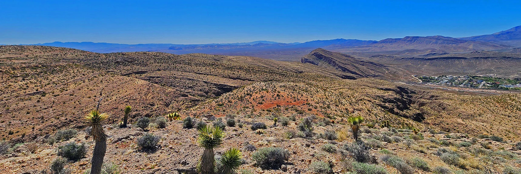 Most Southern Ridgeline on Horizon. Descending a Ridge to the North Today. | Blue Diamond Hill Southern Ridgelines | Red Rock Canyon, Nevada