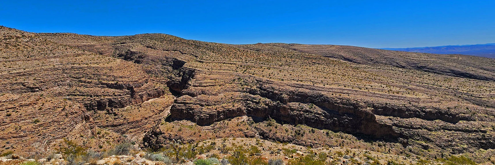 This Canyon is Massive! Upper Ridgeline on Horizon is Southernmost Ridgeline. | Blue Diamond Hill Southern Ridgelines | Red Rock Canyon, Nevada