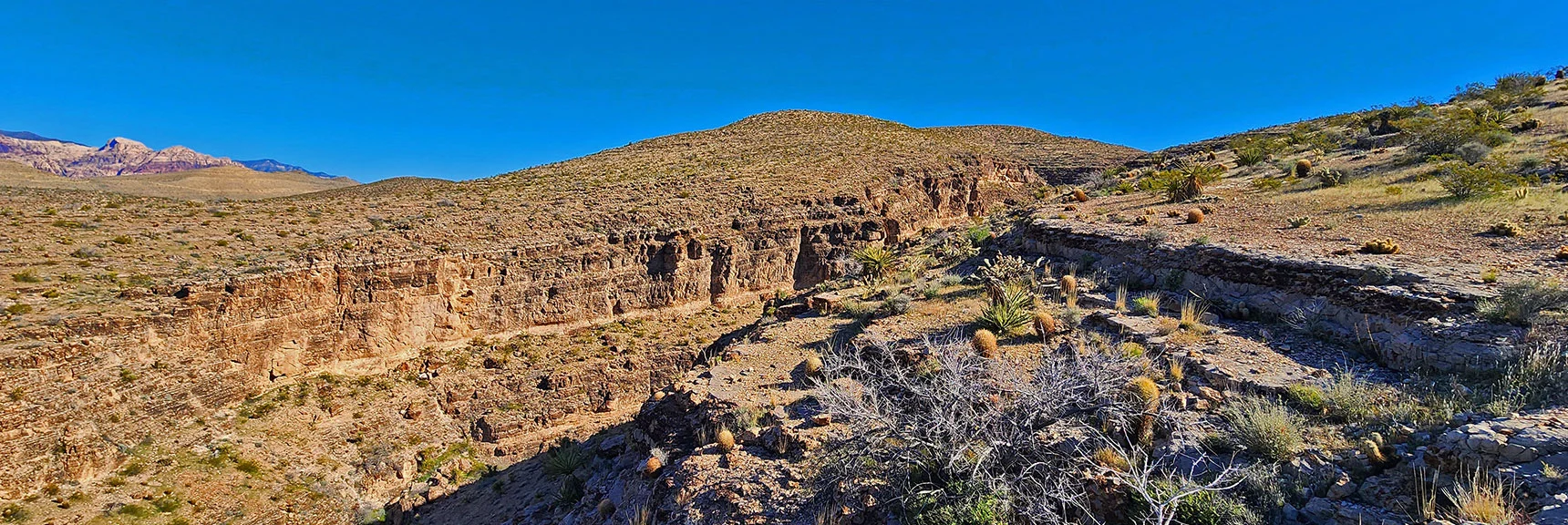 Look Closely in the Tall Limestone Walls for Cave Openings | Blue Diamond Hill Southern Ridgelines | Red Rock Canyon, Nevada