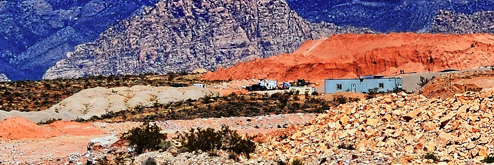 Mining Activity on North (opposite) End of Gypsum Operation. | Blue Diamond Hill Southern Ridgelines | Red Rock Canyon, Nevada