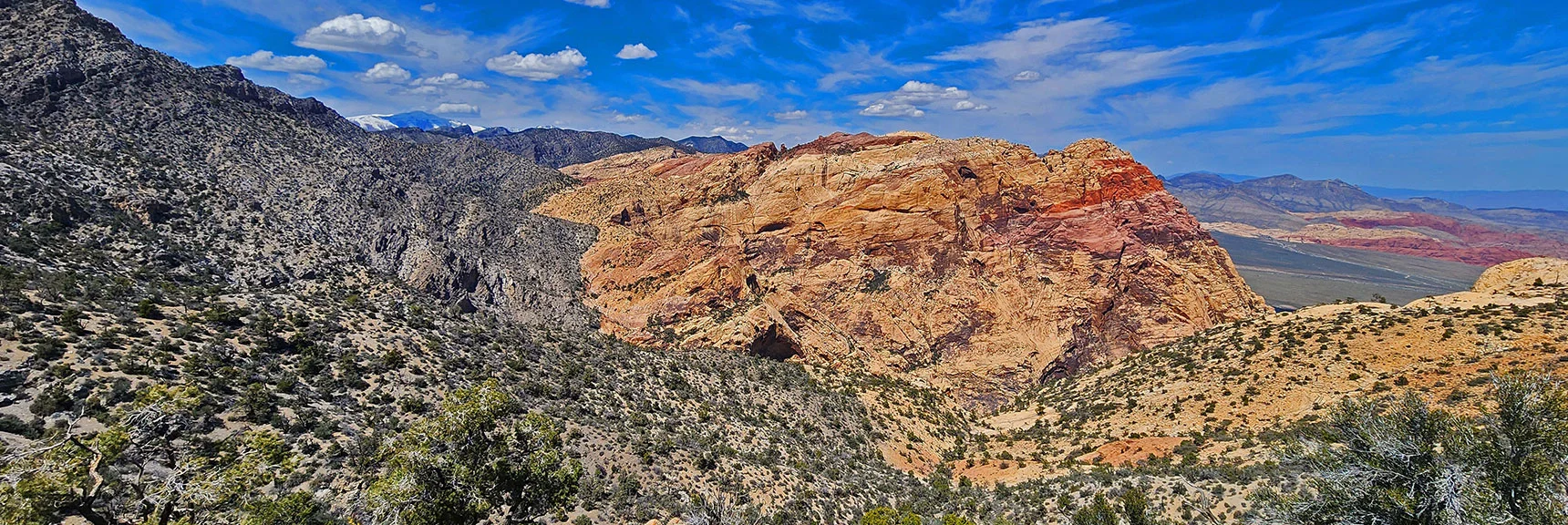 Rainbow Mountain from High on the Mt. Wilson Summit Saddle. | Mt Wilson Summit Saddle from Lovell Canyon | Rainbow Mountain Wilderness, Nevada