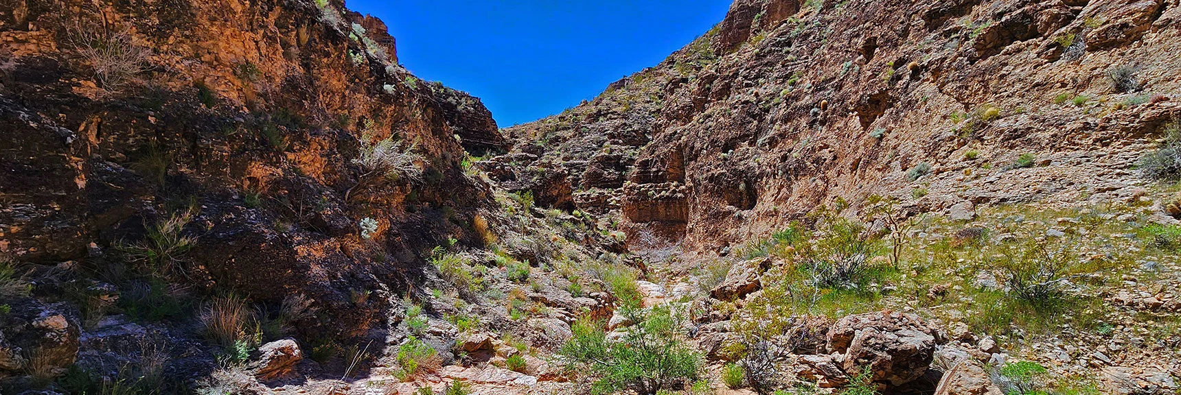 Entering a High Narrow Stretch with More Caves. | Blue Diamond Hill Southern Triangle | Red Rock Canyon National Conservation Area, Nevada
