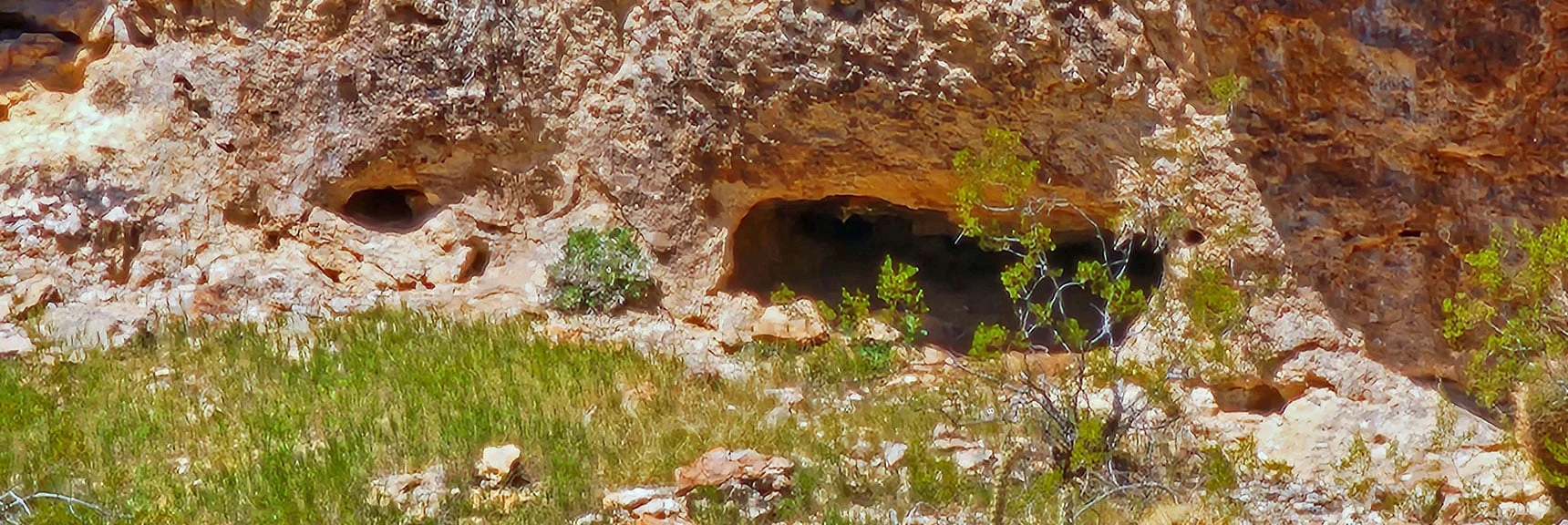 Second Larger Cave and Third Tiny Cave. Could be Shallow or Deep and Elaborate | Blue Diamond Hill Southern Triangle | Red Rock Canyon National Conservation Area, Nevada